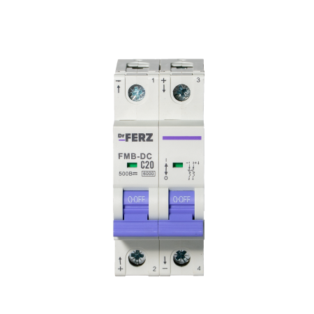 FMB-DC 6kA 2P 20 х-ка C, DC500В Автоматический выключатель